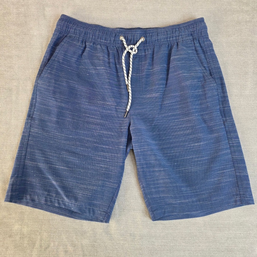 Departwest Shorts Mens M Blue Space Dye BKE Elastic Waist Drawstring Casual